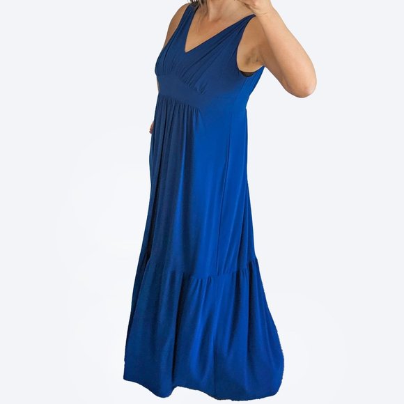 NWT Tiana B Royal Blue Sleeveless Maxi Dress with Ruffle, XL - Picture 3 of 13